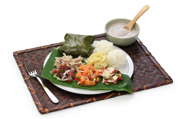 Hawaiian traditional plate lunch — Stock Photo, Image