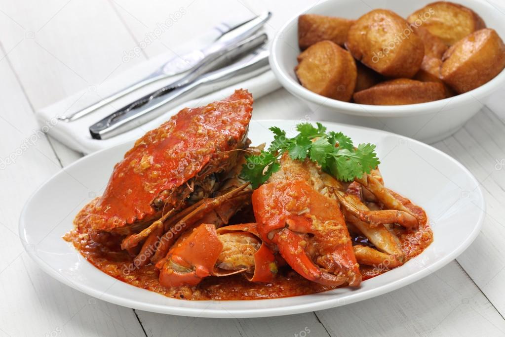 singapore chili crab with fried mantou