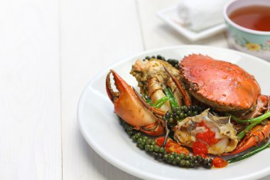 Kampot yeşil biber Yengeç