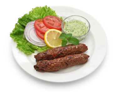 mutton seekh kabab with mint chutney clipart