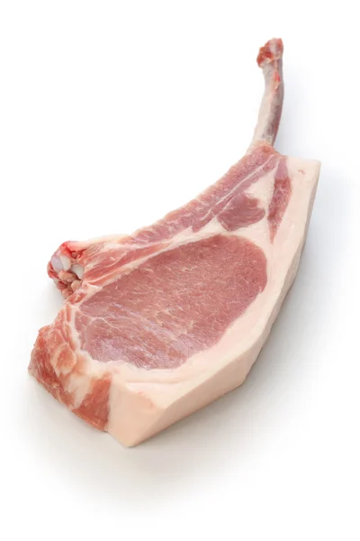 Rohe französisch geschnittene Schweinekoteletts — Stockfoto