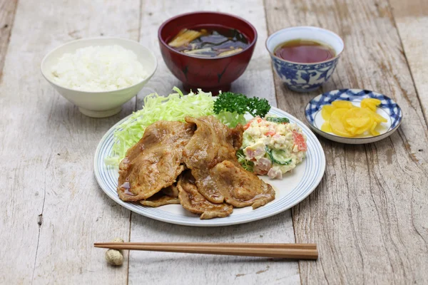Shogayaki，日本姜猪肉 — 图库照片