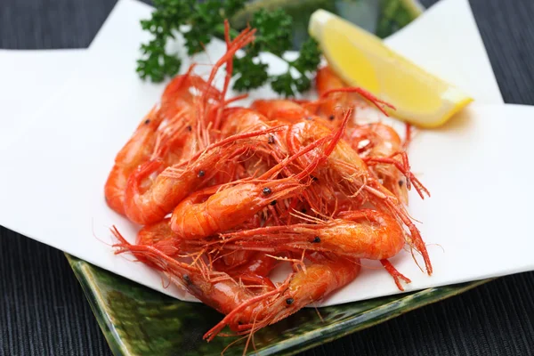 Deep fried freshwater shrimp, japanese food — Stock Photo, Image