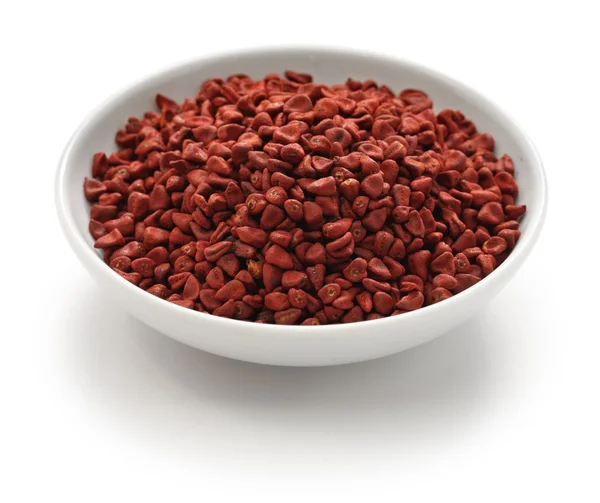 Sementes de annatto, sementes de achiote, sementes de bixa orellana — Fotografia de Stock