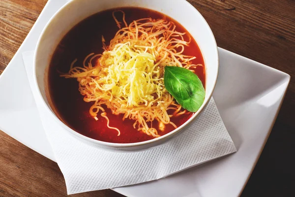 Tomato Soup with Cheese — Stock Photo, Image