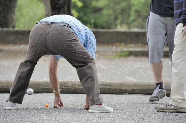 Jeu Boules Játszik Franciaországban Európában — Stock Fotó