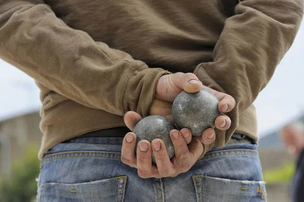 Jugando Jeu Boules Francia Europa — Foto de Stock