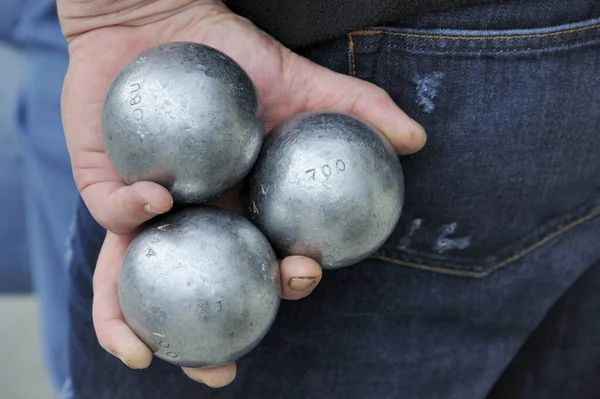 Playing Jeu Boules France Europe — Stock Photo, Image