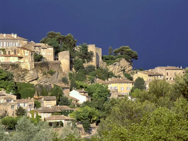 Kilátás Régi Hagyományos Francia Kis Provence Falu Bonnieux Napsütéses Napon — Stock Fotó