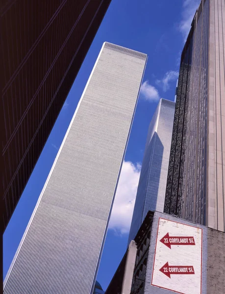 World Trade Center Visto Cortland Street Nova York Eua — Fotografia de Stock