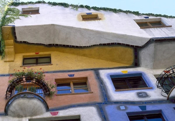 Vienna Austria May 2014 Hundertwasser Haus 由奥地利艺术家和建筑师Friedensreich Hundertwasser与建筑师Josef Cravinho设计 — 图库照片