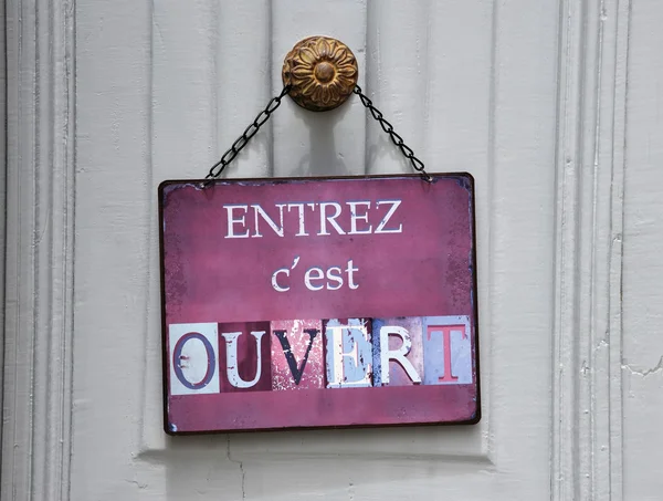 Sign at French shop — Stock Photo, Image