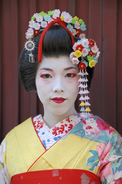 Porträtt av en Geisha — Stockfoto