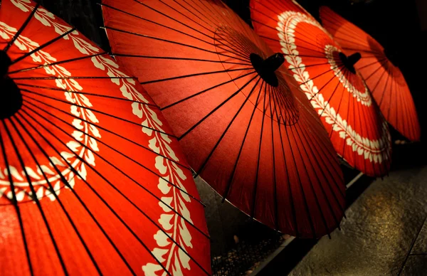 Red parasols — Stock Photo, Image