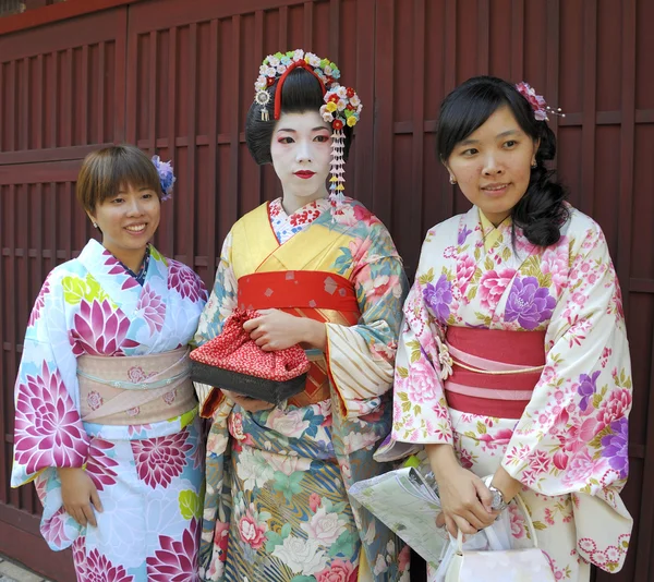 Three geishas Stock Picture