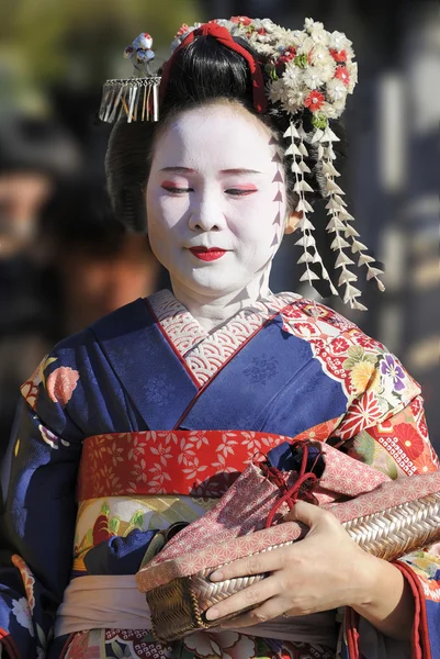 Porträtt av en Geisha — Stockfoto