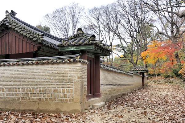 Parede de tijolo no Santuário Real de Jongmyo — Fotografia de Stock