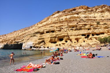 Matala beach crete Yunanistan