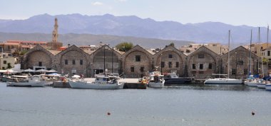 Old granaries of Chania Crete Greece clipart