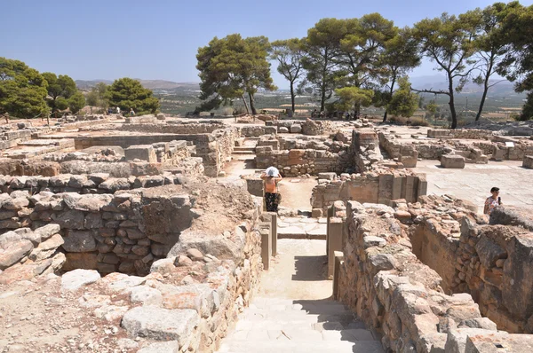 Wykopaliska archeologiczne pałacu phaistos Kreta Grecja — Zdjęcie stockowe