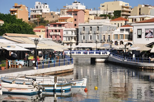 Illustration over the city of Agios Nikolaos Crete Greece — Stock Photo, Image