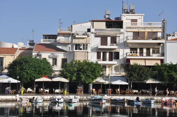 Şehir Agios Nikolaos Girit Yunanistan Probleminin Tekrar illüstrasyon — Stok fotoğraf