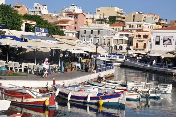 Illustration sur la ville d'Agios Nikolaos Crète Grèce — Photo