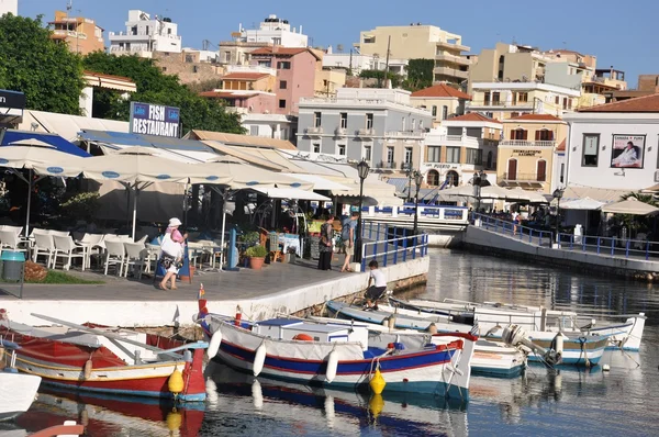 Şehir Agios Nikolaos Girit Yunanistan Probleminin Tekrar illüstrasyon — Stok fotoğraf