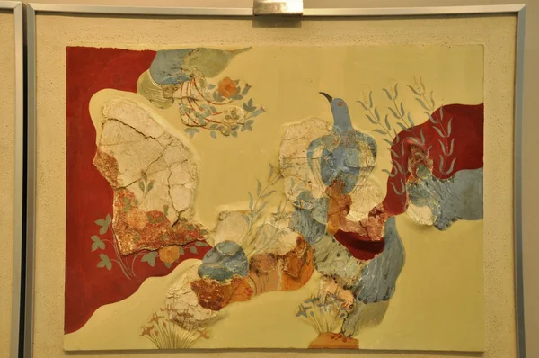 Pintura de parede do Museu Arqueológico de Herakleion — Fotografia de Stock