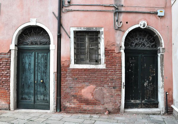 Old house windows in Venice Italy