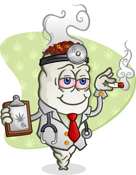 Medical Marijuana Doctor Cartoon Character — Stock Vector