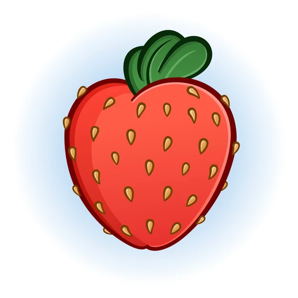 Plump Juicy Strawberry Cartoon Illustration — Stock Vector