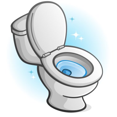 Sparkling Clean Toilet Illustration clipart