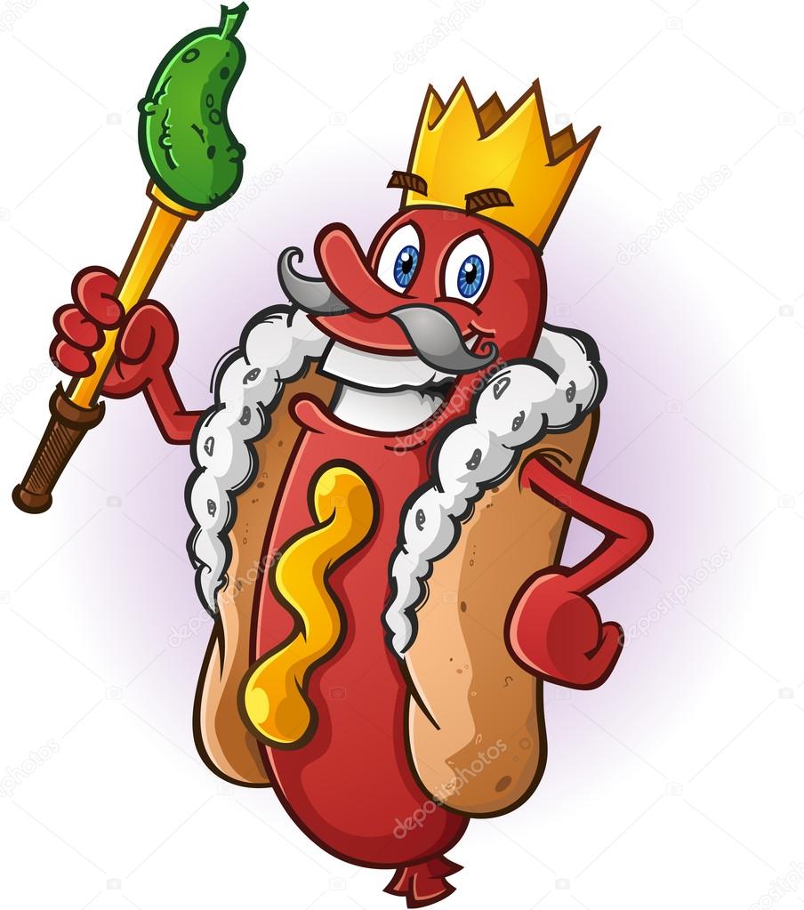 Hot Dog King Cartoon Character