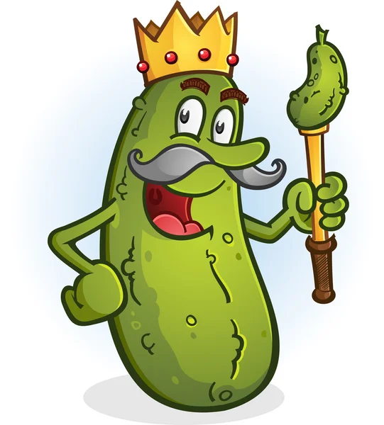 Carácter de dibujos animados Pickle King — Vector de stock