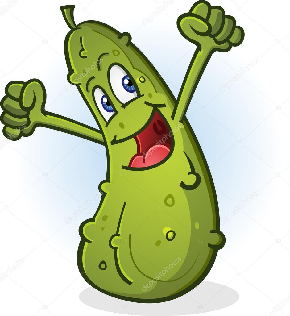 Pickle Cartoon Character Cheering Stock Vector Image by ©aoshlick 75285403