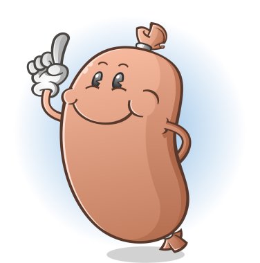 Bologna Sausage Cartoon Character clipart