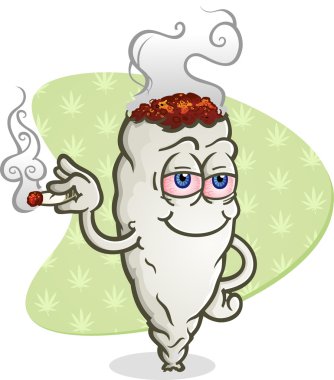 Marijuana Smoking a Joint Cartoon Character clipart