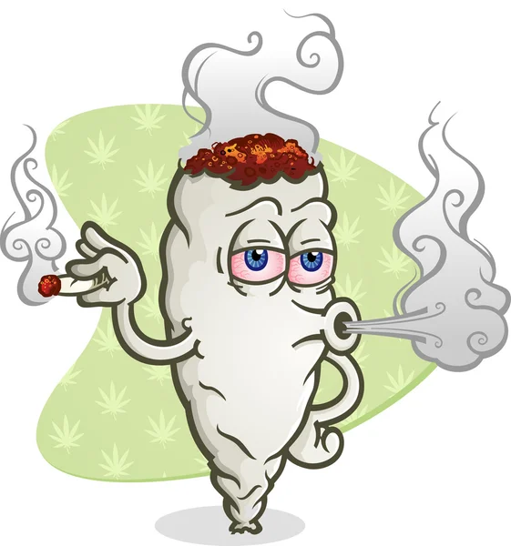 Marihuana que sopla personaje de dibujos animados de humo de cannabis Gráficos Vectoriales