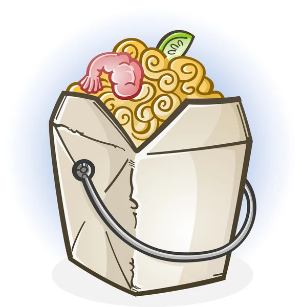 Chinees eten nemen vak Cartoon — Stockvector
