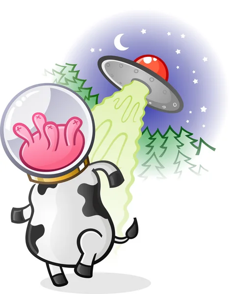 Alien Cow Cartoon Character — Stock Vector