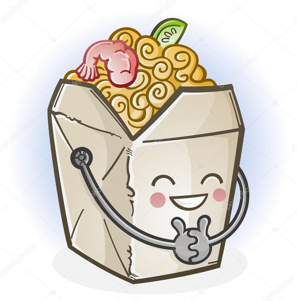 Chinese Food Take Out Box Cartoon Character