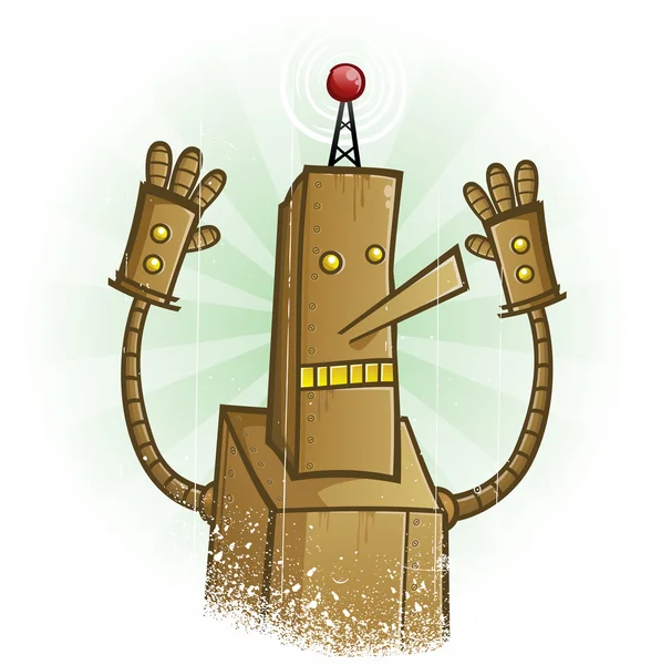 Personaje de dibujos animados de pánico robot — Vector de stock