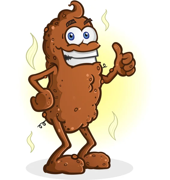Poop Cartoon Character Standing Thumbs Up — Stock Illustration Poop Cartoon Character Standing Thumbs Up Stock Vector