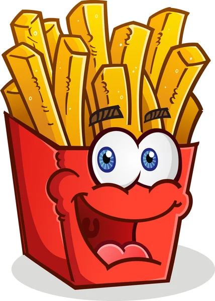 French Fries Cartoon Character — Stock Vector