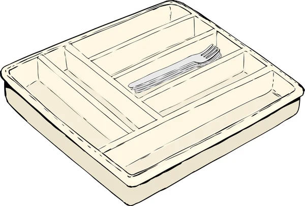 Einfaches Tablett mit Gabeln — Stockvektor