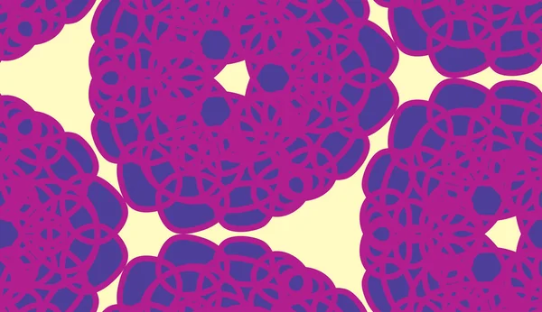 분홍색과 보라색 원활한 낙서 꽃 패턴 — 스톡 벡터
