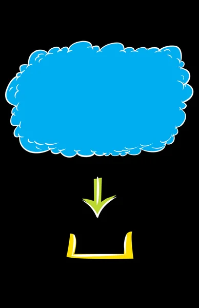 Dijital bulut grafiğin üzerine siyah — Stok Vektör
