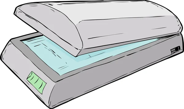 Escáner de cama plana abierta — Archivo Imágenes Vectoriales