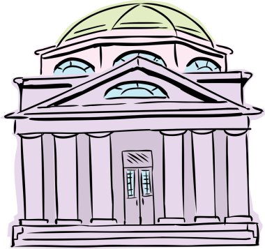 Kubbeli çatı ile mor Sinagogu